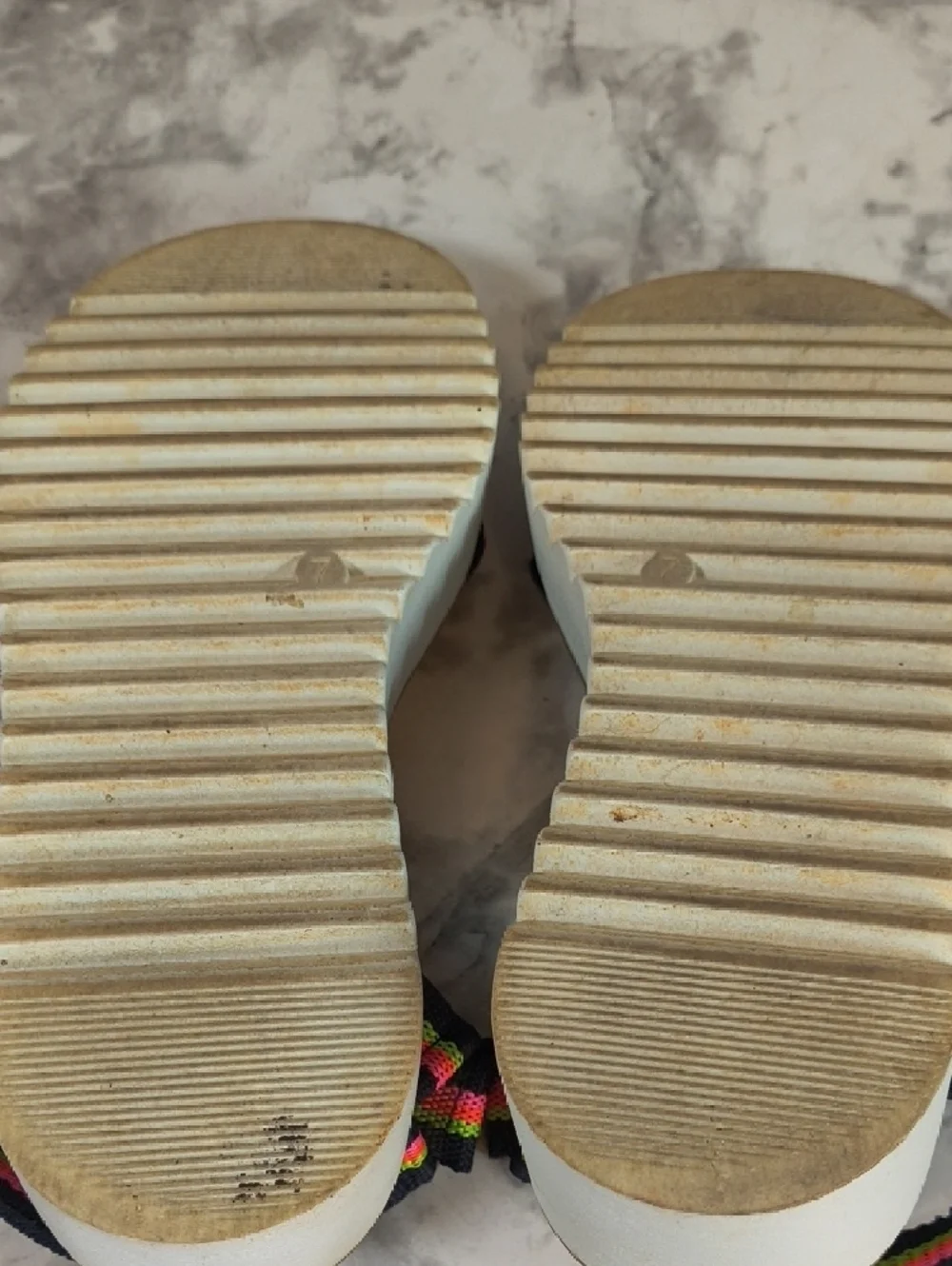 Limelight Mickey Women’s Striped Platform Sandals Adjustable Ankle Strap Size 7
